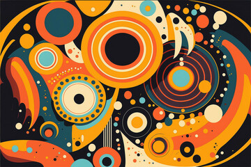 Fototapeta premium geometrical retrofuturistic afrofuturistic abstract pattern background, new quality universal colorful joyful holiday stock image illustration design