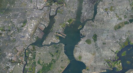 Wide view New York City NYC USA HD Satellite Image Photo