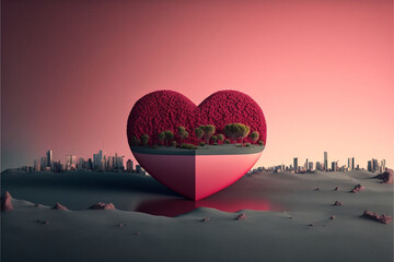 Fototapeta premium abstract landscape in the city, minimalist style, background, generative ai.