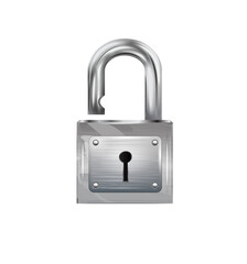 Naklejka premium icon open padlock, metal structure isolated