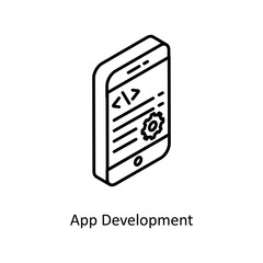 App Development Vector Isometric Outline icon for your digital or print projects.