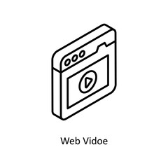 Web Video Vector Isometric Outline icon for your digital or print projects.