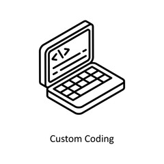 Custom Coding Vector Isometric Outline icon for your digital or print projects.