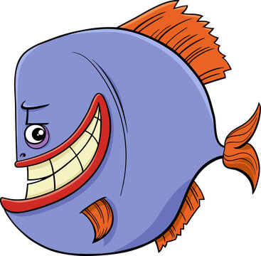 recommend clip art: cartoon piranha fish comic animal character
