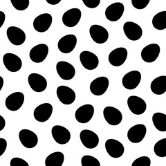 Black Easter eggs on white background. Seamless vector pattern. Flat simple vector illustration. Ideas for celebrating Easter designs, creative decorations, greeting cards, prints, papers, and web.