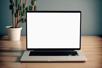 Fototapeta premium Modern laptop mockup on the Kindergarten, Generative ai 