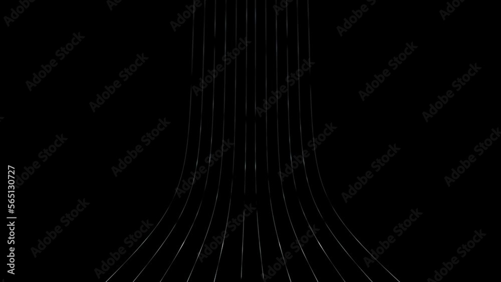 Wall mural 3d digital lines seamless loop motion on clean black copy space animation background.