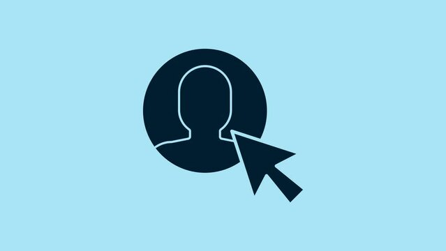 Blue User of man in business suit icon isolated on blue background. Business avatar symbol - user profile icon. Male user sign. 4K Video motion graphic animation