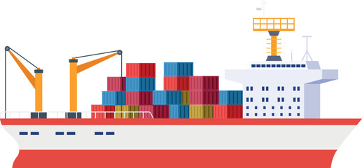 Cargo ship icon. Marine global freight transport