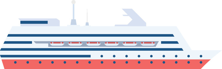 Cruise ship icon. Flat color passeenger transport
