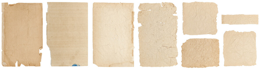 old paper set with retro look and texture