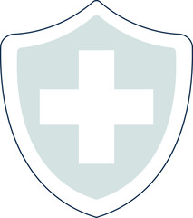 Obraz premium Shield with cross symbol. Health protection icon. Medical sign