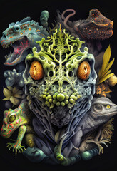 Fototapeta premium Generative AI abstract render of a monster