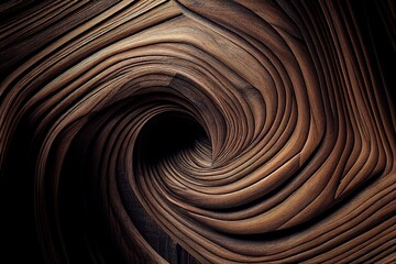 Abstract wooden swirl pattern. Generative art
