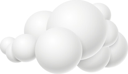 Round white cloud. 3d sky bubbles icon