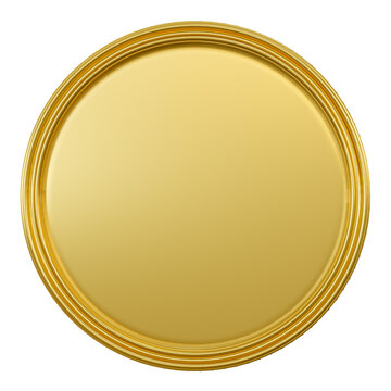 Golden coin in realistic 3d render