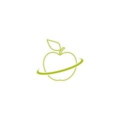 Apple fruit silhouette logo icon isolated on white background