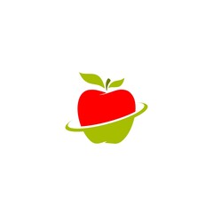 Apple fruit silhouette logo icon isolated on white background