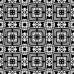 Vector pattern in geometric ornamental style. Black and white color.Seamless repeat pattern.Simple geo all over print block for apparel textile, ladies dress, fashion garment, digital wall paper.