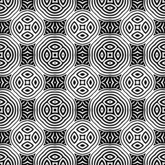 Vector pattern in geometric ornamental style. Black and white color.Seamless repeat pattern.Simple geo all over print block for apparel textile, ladies dress, fashion garment, digital wall paper.