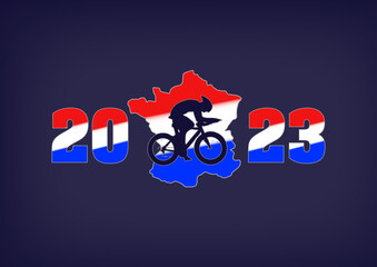 Graphic for Tour de France 2003. Logo shows a cyclist racing in silouette and the year.
