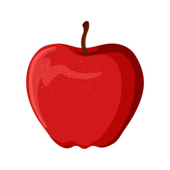 Red apple, ripe red apple on white background vector