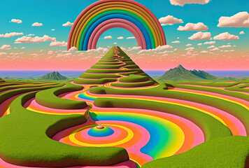 Abstract Colourful Rainbow. Generated by Midjourney AI.