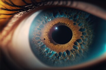 The Eye of the Cosmos - Iris Art Concept. Generative AI.