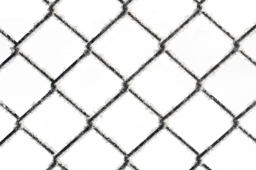 Chain link fence with snow
