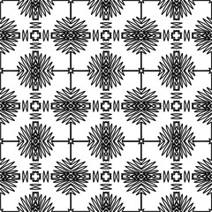 Stylish texture with figures from lines.
Abstract geometric black and white pattern for web page, textures, card, poster, fabric, textile. Monochrome graphic repeating design. 