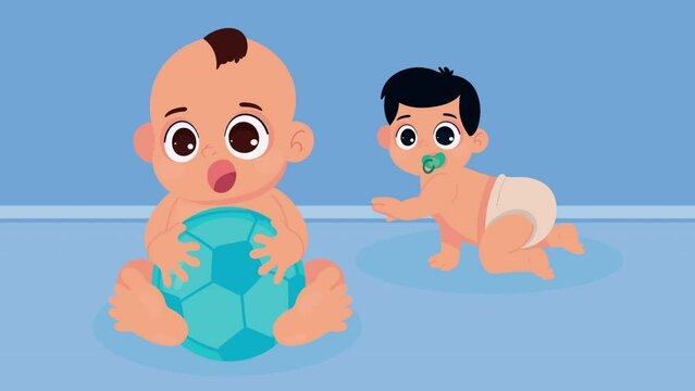 cute little babies boys characters animation