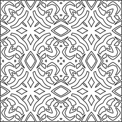 Stylish texture with figures from lines.
Abstract geometric black and white pattern for web page, textures, card, poster, fabric, textile. Monochrome graphic repeating design. 
