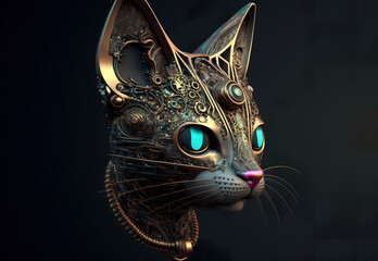 Psychedelic Cat. Generated by Midjourney AI