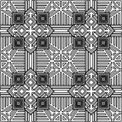 Stylish texture with figures from lines.
Abstract geometric black and white pattern for web page, textures, card, poster, fabric, textile. Monochrome graphic repeating design. 