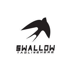 Fototapeta premium Swallow logo. silhouette swallow flying logo vector isolated white background