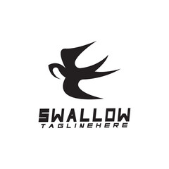 Obraz premium Swallow logo. silhouette swallow flying logo vector isolated white background