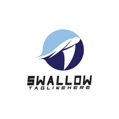 Swallow logo. silhouette swallow flying logo vector isolated white background