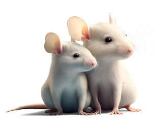 Mice couple, isolated on transparent background. Generative AI