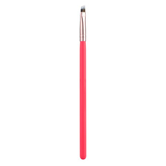 Pink professional makeup brush closeup isolated on transparent background.
