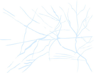 Ice crack realistic sketch Black line isolated no white. Fissure broken earth effect transparent background. Icy scratches. Lightning flat doodle. Kintsugi craquelure Japanize art Vector illustration