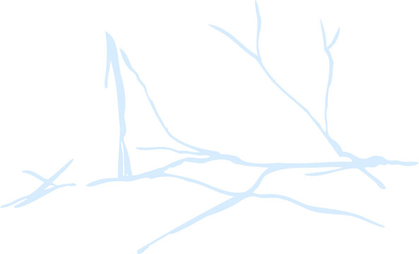 Ice crack realistic sketch Black line isolated no white. Fissure broken earth effect transparent background. Icy scratches. Lightning flat doodle. Kintsugi craquelure Japanize art Vector illustration
