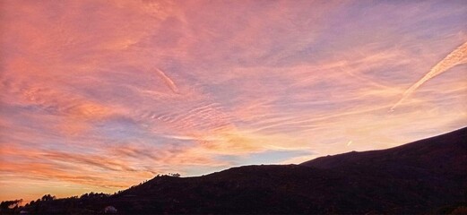 sunset over the mountains