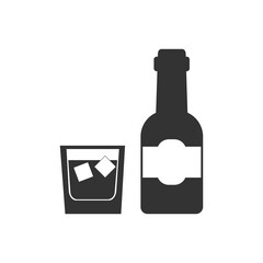 Whiskey glass icon. Alcohol object vector ilustration.
