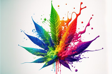 abstract colorful background with cannabis - obrazy, fototapety, plakaty