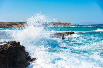 Sea waives at Paphos, Cyprus