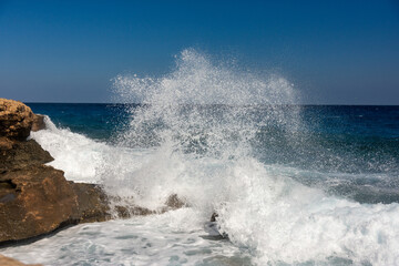 Sea waives at Paphos, Cyprus