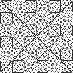 Stylish texture with figures from lines.
Abstract geometric black and white pattern for web page, textures, card, poster, fabric, textile. Monochrome graphic repeating design. 