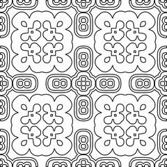 Stylish texture with figures from lines.
Abstract geometric black and white pattern for web page, textures, card, poster, fabric, textile. Monochrome graphic repeating design. 