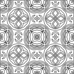 Stylish texture with figures from lines.
Abstract geometric black and white pattern for web page, textures, card, poster, fabric, textile. Monochrome graphic repeating design. 
