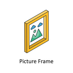 Picture Frame Vector Isometric Filled Outline icon for your digital or print projects.